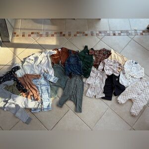 Huge lot organic / natural fiber baby boy clothes 0-6 month